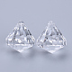 透明なアクリルパーツ  多面カット  ダイヤモンド  透明  15x15mm  穴：2mm X-TACR-Q260-C-V01-3
