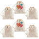 Gorgecraft 12 шт. сублимационные пустые сумки на шнурке маленькие льняные сумки теплопередача diy сумка на Рождество ABAG-GF0001-06A-1