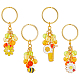 Superfindings 1 ensemble fleur/abeille/jus d'orange alliage émail pendentif porte-clés KEYC-FH0001-38A-1