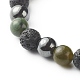 Bracelet extensible de perles rondes en jade naturel BJEW-JB06657-02-4