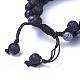 Adjustable Natural Snowflake Obsidian Braided Bead Bracelets BJEW-I273-E01-3