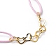 Adjustable Brass Heart Link Bracelets BJEW-JB05420-04-2