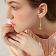 Star Brass Dangle Huggie Hoop Earrings EJEW-SW00001-06-6