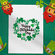GLOBLELAND St. Patrick's Day Wreath Cutting Dies for Card Making Metal St. Patrick's Day Words Die Cuts Cutting Dies Templates for Scrapbooking Journal Embossing Paper Craft Decor DIY-WH0309-1617-5