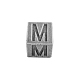 Antique Silver Plated Initial Letter Alloy European Beads TIBEB-Q054-44AS-NR-1