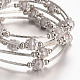 Cinque anelli di perline bracciali di vetro avvolgente BJEW-JB01962-02-2