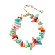 Dyed Synthetic Coral Nugget Beaded Bracelet for Women BJEW-JB09029-2