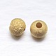 Real 18K Gold Plated Round 925 Sterling Silver Textured Beads STER-M101-01-4mm-1