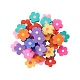 40個8色手作りポリマークレイカボション  5  - 花びらの花  ミックスカラー  14x14x5mm CLAY-CJ0001-29-4