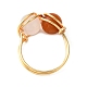 5 個 5 スタイルの天然混合宝石ラウンド指輪セット  ゴールデン銅ワイヤーラップリング  usサイズ8 1/2(18.5mm)  1個/スタイル RJEW-JR00590-01-4