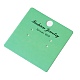 ペーパー ジュエリー イヤリング ディスプレイ カード  ワードファッションジュエリーと正方形  ミディアムスプリンググリーン  6.5x6.5x0.04cm  穴：1.5~8mm CDIS-F005-07-3