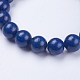 Naturales lapis lazuli de abalorios pulseras del estiramiento BJEW-I253-10mm-09-3