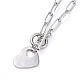 Corazón 304 de acero inoxidable collares pendientes NJEW-JN02887-02-1