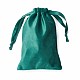 ビロードのアクセサリー類の巾着袋  サテンリボン付き  長方形  ティール  15x10x0.3cm TP-D001-01B-04-2
