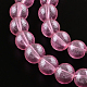 Chapelets de perles en verre peinte par pulvérisation transparent X-DGLA-R050-8mm-14-1