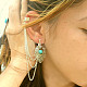 Boucles d'oreilles en alliage de turquoise et de chaînes torsadées en forme de larme d'eau rétro EJEW-N0020-004B-3