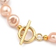 Pulseras de perlas keshi con perlas barrocas naturales BJEW-JB05385-02-3