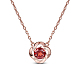 Шегрейс цветок гламурное настоящее розовое золото позолоченные 925 ожерелье из стерлингового серебра JN450A-1