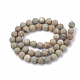 Chapelets de perles de feuille d'argent en jaspe naturel G-T106-236-3