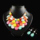 Resin Bib Necklaces and Earrings Jewelry Sets SJEW-S005-04-1