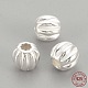925 Sterling Silver Corrugated Beads X-STER-S002-14-3mm-1