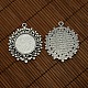 25mm Clear Domed Glass Cabochon Cover and Alloy Flower Blank Settings for DIY Portrait Pendant Making DIY-X0141-AS-NR-4