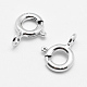Rhodium Plated 925 Sterling Silver Spring Ring Clasps STER-K167-076B-P-2