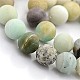 Perles rondes d'amazonite de fleurs givrées naturelles X-G-D616-10mm-1