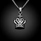 Vintage 316L Stainless Steel Crown and Cross Pendant Necklaces NJEW-BB14768-3