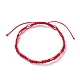 ナイロン糸編みアンクレット  女性のための幸運な調節可能なコードアンクレット  ミックスカラー  内径：2-3/8~3-7/8インチ（6.1~9.9cm） AJEW-AN00462-4