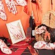 Gorgecraft 2 set 2 striscioni con bandiera a forma di mano e coltello sanguinanti in carta per decorazione di Halloween AJEW-GF0007-45-4