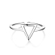 Tinysand 925 anillo ajustado de triángulo abierto minimalista de plata de ley TS-R277-S-2