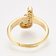 Ciondoli in ottone con zirconi cubici e orecchini a bottone e anelli regolabili set di gioielli SJEW-S043-14-3