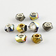 Half Plated Faceted Twist Glass European Beads GPDL-S001-M-1