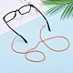 眼鏡チェーン  眼鏡用ネックストラップ  電気メッキガラスビーズ  真鍮製のつぶし玉とゴム製ループの端  ミックスカラー  31.3インチ（79.5cm） AJEW-EH00008-4