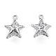 Brass Pave Clear Cubic Zirconia Charms KK-L207-001P-2