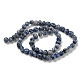 Brins de perles de jaspe de tache bleue naturelle G-F465-53-3