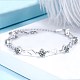 Rhombus and Flat Round Cubic Zirconia Link Chain Bracelet for Teen Girl Women BJEW-BB43411-A-4