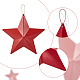 GORGECRAFT 3PCS 5.31 Inch Metal Barn Star Crafts Hanging Wall Decor 3D Iron Red Outdoor Wall Arts Ornament Indoor Outdoor Decoration for Home Farmhouse Christmas July 4th Country Americana Patriotic HJEW-WH0042-37-4