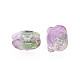 Perles de verre peintes par pulvérisation transparentes deux tons GLAA-T022-02-A01-3