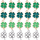 SUNNYCLUE 1 Box 120Pcs St Patrick Day Charms Enamel Four Leaf Clover Charm Hollow Double Sided Antique Silver Irish Shamrock Charms 4-Leaf Lucky Plant Charms for Jewelry Making Charms DIY Supplies ENAM-SC0004-69-1