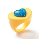 3D Resin Heart Finger Ring RJEW-JR00538-04-4