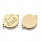 201ステンレス鋼リンクコネクター  フラットラウンド  ゴールドカラー  16x21x1mm  穴：1.4mm STAS-S079-156C-G-2