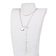 Glass Pearl Beads Pendant Necklaces NJEW-JN02038-4