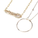 Conjuntos de collar con colgante en forma de anillo y imperdible NJEW-JN02833-2