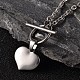 Collares lazo corazón 304 acero inoxidable de san valentín NJEW-JN01484-2