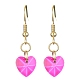 10 paire de boucles d'oreilles pendantes en forme de cœur en verre de 10 couleurs EJEW-JE05354-3