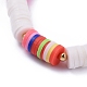 Handmade Polymer Clay Heishi Beads Stretch Bracelets BJEW-JB05088-3