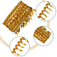 ポリエステル編み込みスパンコールトリミング  リーフタッセルトリム  カーテン装飾衣装用  ゴールド  25~52x2mm OCOR-WH0085-03A-6