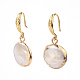 Boucles d'oreilles pendantes en perles de keshi en perles baroques naturelles plaquées EJEW-JE02788-1